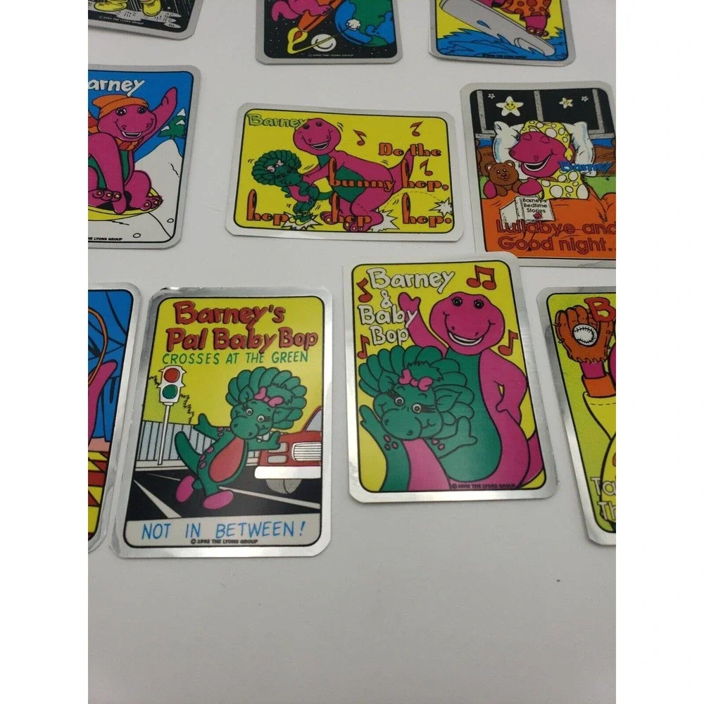 Vintage Stickers Lot of 10 BARNEY FOIL MYLAR Vending Machine Sticker VTG 1992